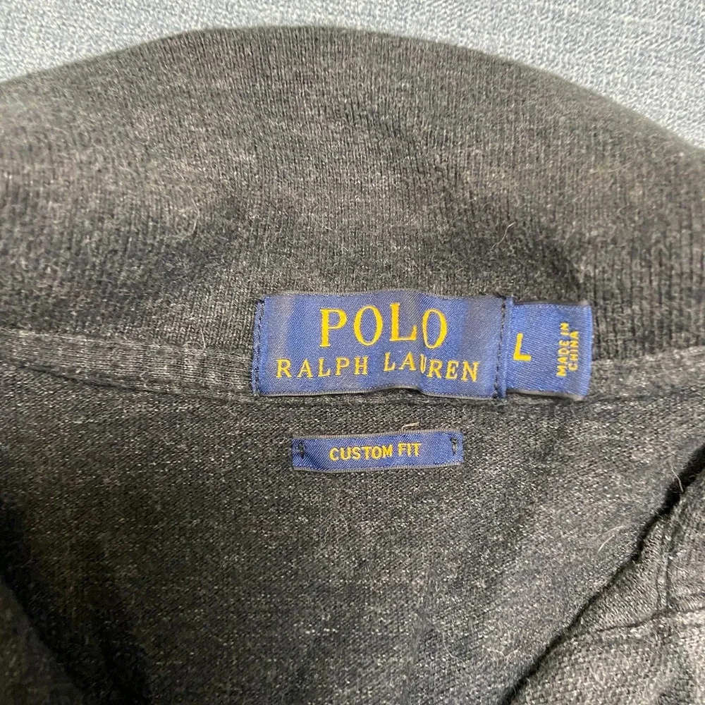 Polo Ralph Lauren Polo Shirt Mens Large Black Custom Fit Pony Logo Golf Tennis